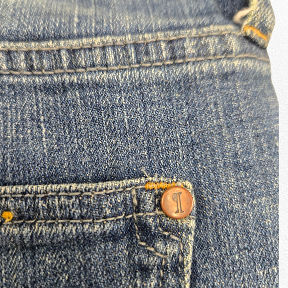 Pilcro Anthropologie Patchwork Mixed Fabric Mid-Rise Straight Leg Jeans Size 27 - Picture 11 of 12